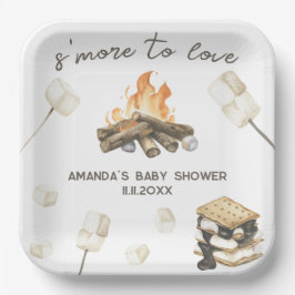 Wasserfarbe S'more Babydusche Pappteller