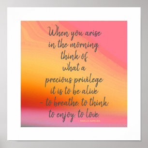 Wasserfarbe Sonnenaufgang Inspirationsquelle Zitat Poster