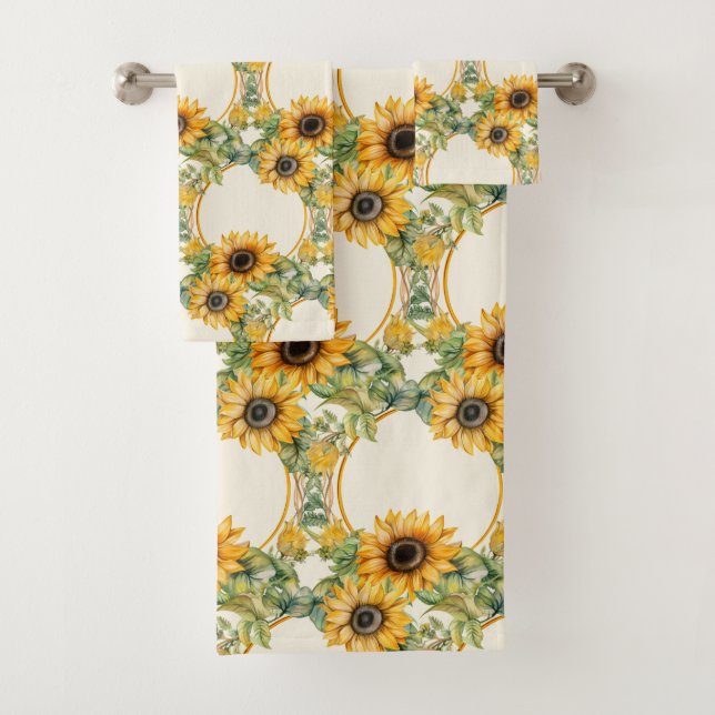 Wasserfarbe Sonnenblumen Van Gogh Style Badhandtuch Set (Insitu)