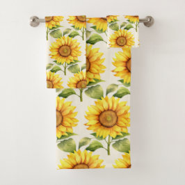 Wasserfarbe Sonnenblumen Van Gogh Style Badhandtuch Set