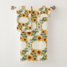 Wasserfarbe Sonnenblumen Van Gogh Style Badhandtuch Set