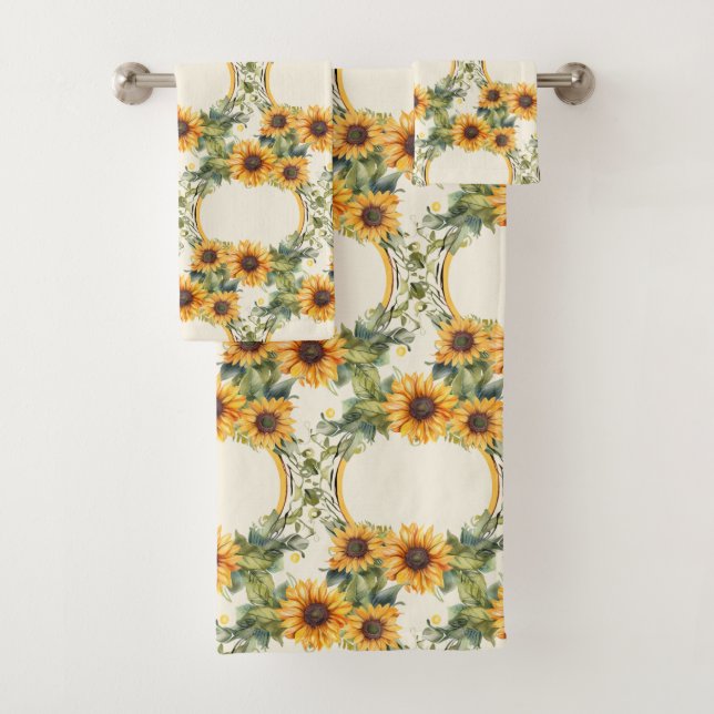 Wasserfarbe Sonnenblumen Van Gogh Style Badhandtuch Set (Insitu)