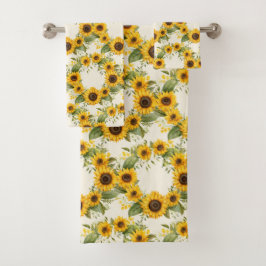 Wasserfarbe Sonnenblumen Van Gogh Style Badhandtuch Set
