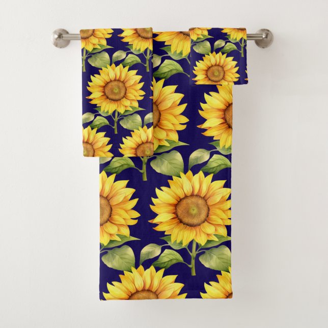 Wasserfarbe Sonnenblumen Van Gogh Style Badhandtuch Set (Insitu)