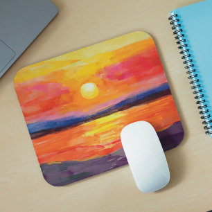 Wasserfarbe Sonnenuntergang Mousepad