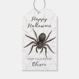 Wasserfarbe Spinnennetz Frohe Halloween Geschenkan Geschenkanhänger