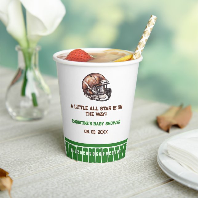 Wasserfarbe Sport Football Baby Dusche Pappbecher (In Situ)