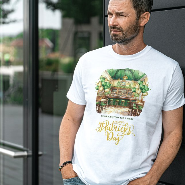 Wasserfarbe St. Patrick's Day Pub Party T-Shirt (Von Creator hochgeladen)