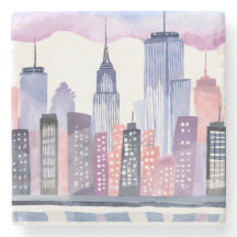 Wasserfarbe Stadt Skyline