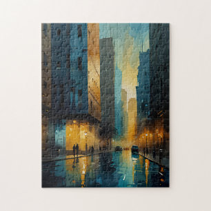 Wasserfarbe Stadtscape Puzzle Abstrakt Urban Jigsa