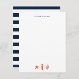 Wasserfarbe Starfish nautisch Personalisiert Dankeskarte