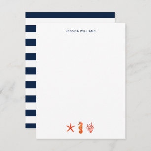 Wasserfarbe Starfish nautisch Personalisiert Dankeskarte