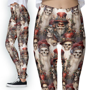 Wasserfarbe Steampunk Weihnachtsfeierliche Skulptu Leggings