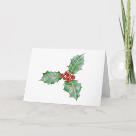 Wasserfarbe-Stechpalmen-frohe Weihnachten