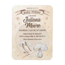 Wasserfarbe Stork Baby Dusche Magnet