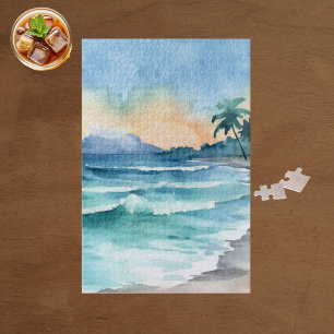 Wasserfarbe Strand Jigsaw Puzzle