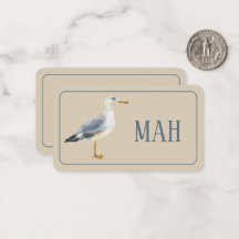 Wasserfarbe-Strand-Möwe-Monogramm