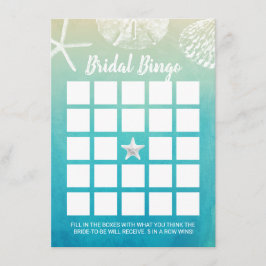 Wasserfarbe Strand Seashells Bridal Bingo Spiel