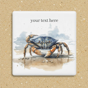Wasserfarbe Strandkrabbe, individuell angefertigt Magnet