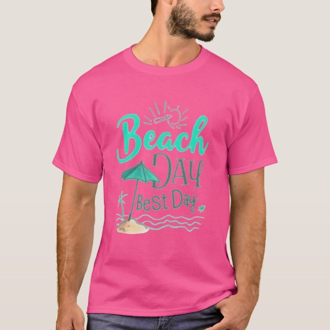 Wasserfarbe Strandtag Bester Tag  T-Shirt (Vorderseite)