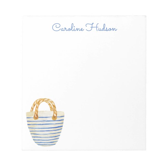 Wasserfarbe Strandtasche Notizblock (Vorderseite)