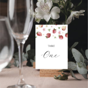 Wasserfarbe Strawberry Babydusche Tischnummer