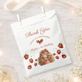 Wasserfarbe Strawberry Girl Happy Birthday Party Geschenktütchen