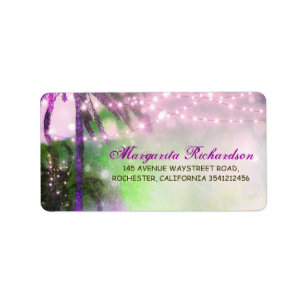 Wasserfarbe String Lights Palms Beach Hochzeit Adressaufkleber