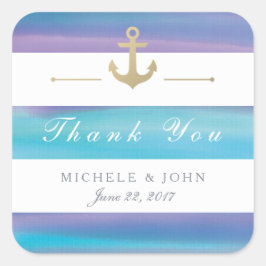 Wasserfarbe Striping nautic Danke Stickers