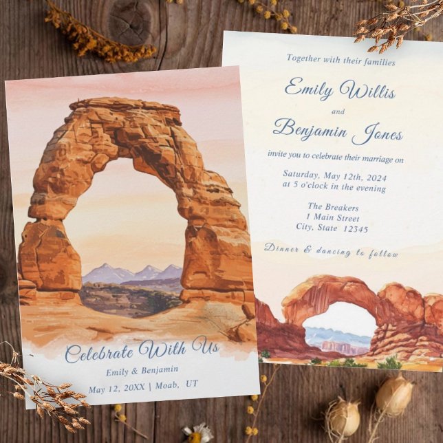 Wasserfarbe Südwest Arches Nationalpark Hochzeit Einladung (Von Creator hochgeladen)
