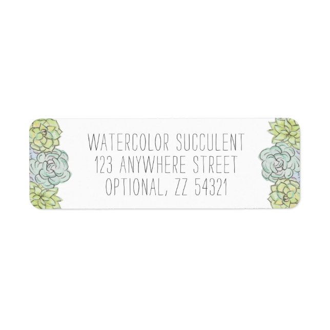 Wasserfarbe Sukkulente Boho Chic Rücksendeadresse (Vorne)