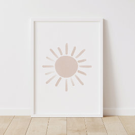 Wasserfarbe Sun Boho Kinder Zimmerdekoration Poster