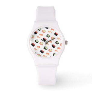Wasserfarbe Sushi Lachs Gurkenrollen Armbanduhr