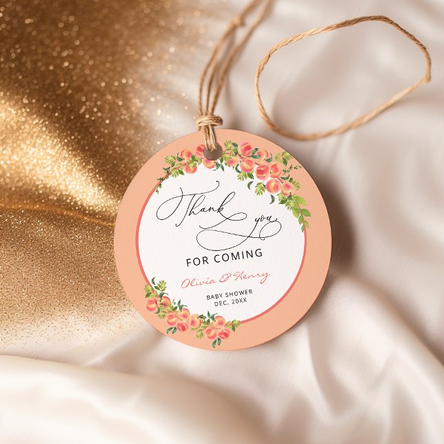 Wasserfarbe Süß Kleine Pfirsich Moderne Vielen Dan Geschenkanhänger (Von Creator hochgeladen)