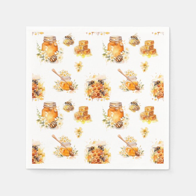 Wasserfarbe Süße Honig Serviette (Vorderseite)
