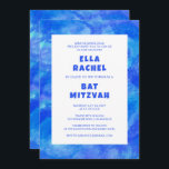 Wasserfarbe Swirl Blau Custom Bar Bat Mitzvah Einladung<br><div class="desc">Perfekte Karte, um eine Fledermausmitzvah, Bar mitzvah oder andere jüdische Feier anzukündigen! Handgemachte Kunst für Sie. Vollständig anpassbar! Klicken Sie auf "Personalisieren" oben, um den Text zu bearbeiten. Klicken Sie auf "Bearbeiten mit dem Design-Tool", um die Schriftart, Farben und Platzierungen anzupassen und das Design auf der Rückseite zu löschen, wenn...</div>