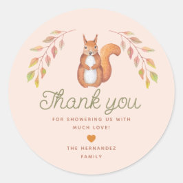 Wasserfarbe Symmetrisches Fall Thema Babydusche Runder Aufkleber