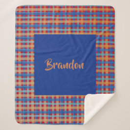 Wasserfarbe Tartan Handgemalt Mit Monogramm Sherpadecke