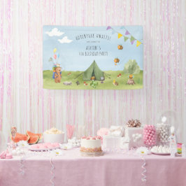 Wasserfarbe Teddy Bär, Erlebnis Geburtstagsempfang Banner