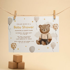Wasserfarbe Teddy Bear Baby Dusche Einladung