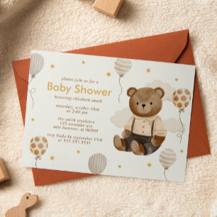 Wasserfarbe Teddy Bear Baby Dusche Einladung