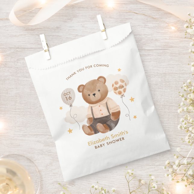 Wasserfarbe Teddy Bear Baby Dusche Geschenktütchen (Ausgeschnitten)