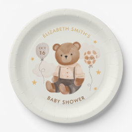 Wasserfarbe Teddy Bear Baby Dusche Pappteller