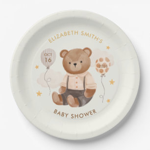 Wasserfarbe Teddy Bear Baby Dusche Pappteller