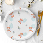 Wasserfarbe Teddy Bear Balloon Babydusche Pappteller<br><div class="desc">Watercolor Teddy Bären Balloon Baby Shower Paper Teller. Matching-Elemente verfügbar.</div>