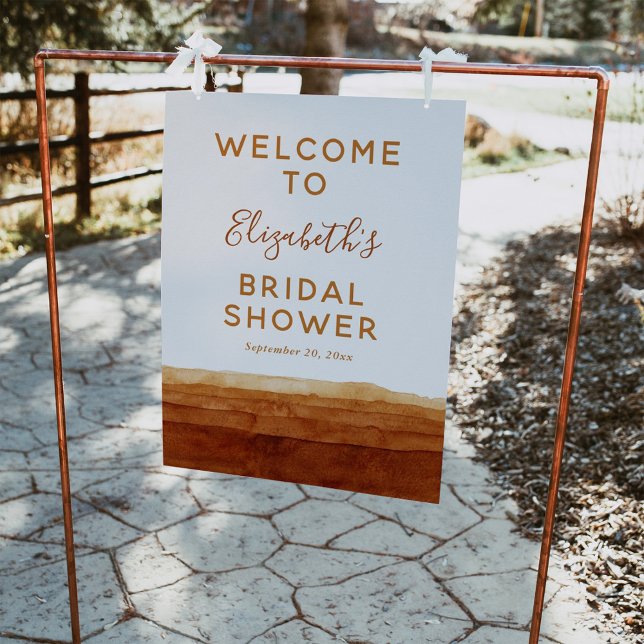 Wasserfarbe Terracotta Abstrakte Wüste Willkommen  Poster (Von Creator hochgeladen)