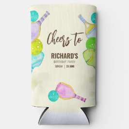 Wasserfarbe Thema Pickleball Geburtstagsparty Selters Dosenkühler