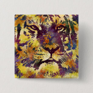 Wasserfarbe Tiger Button