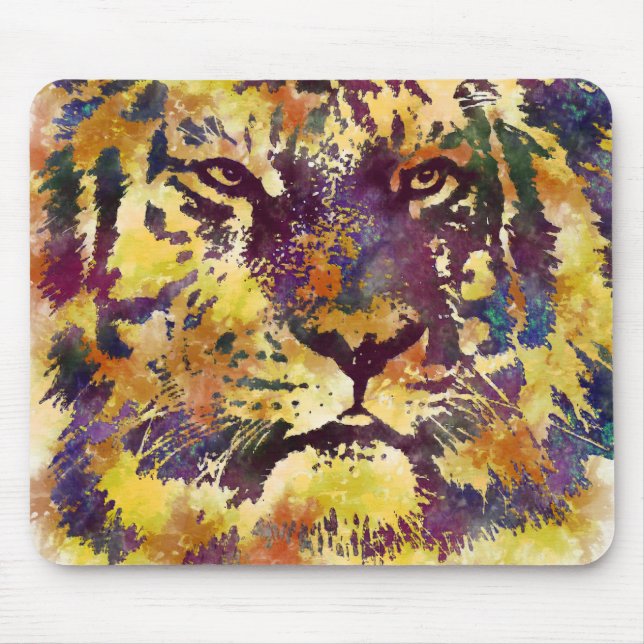 Wasserfarbe Tiger Mousepad (Vorne)