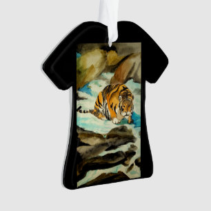Wasserfarbe Tiger Ornament